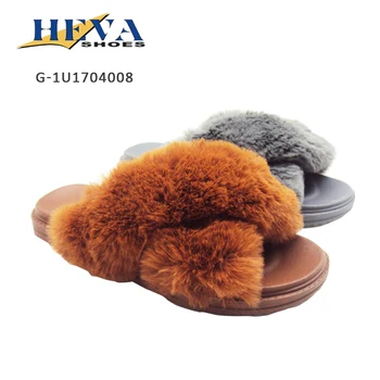 slip on furry slippers