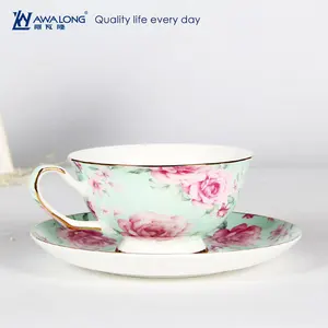 Image of Promotion Nice Floral Fine Bone China Vintage Tea Cup and saucer Sets