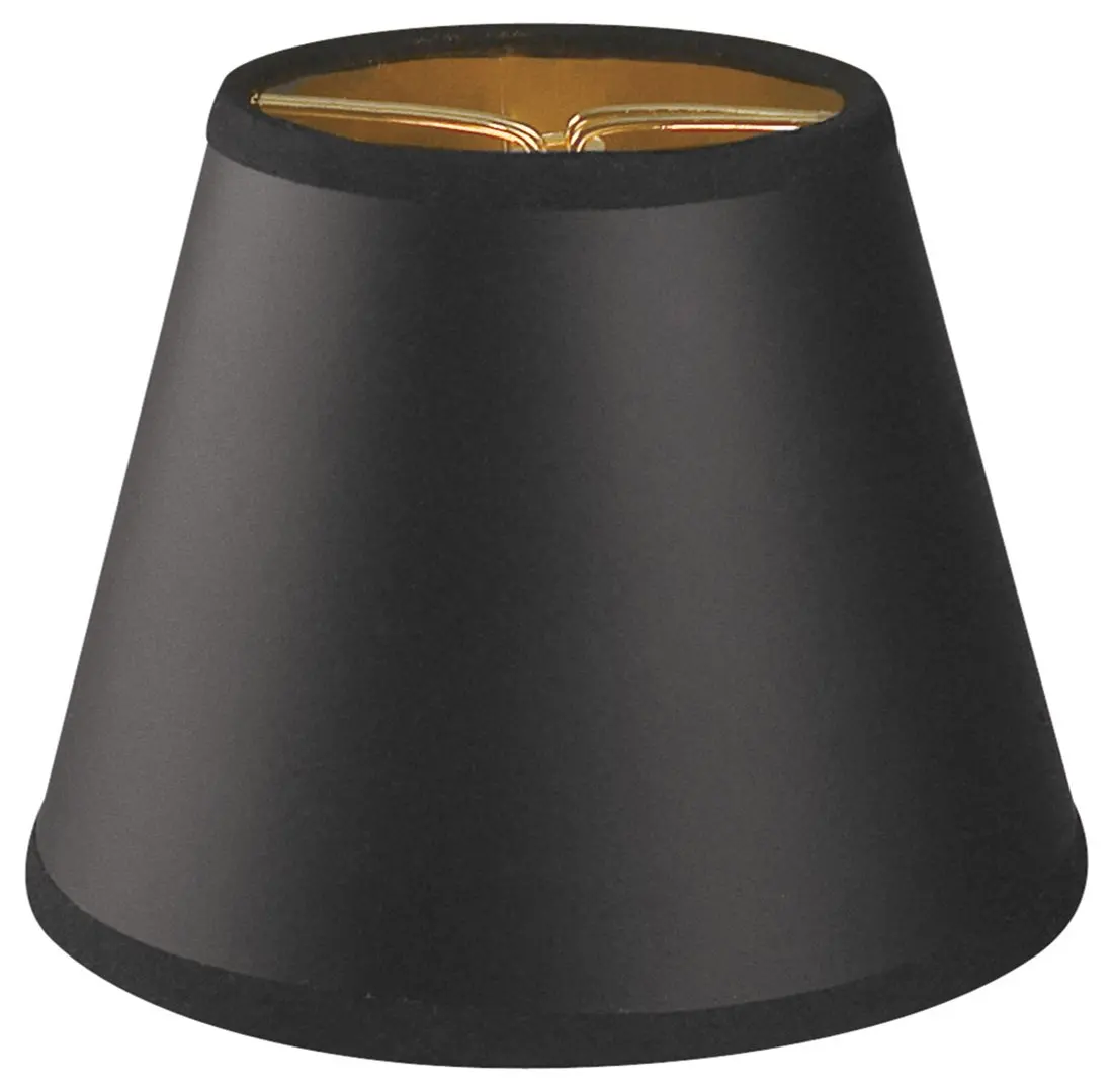 Royal Designs CS-118BLK/GL Black Deep Empire Chandelier Lamp Shade, 4" x 6" x 5.5", Black