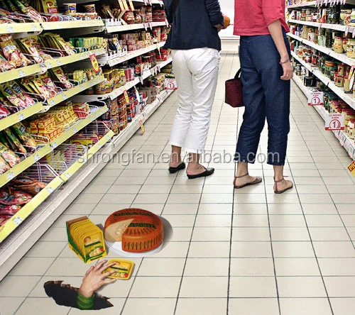 Removable 3d Floor Graphics And Vinyl Sticker For Supermarket