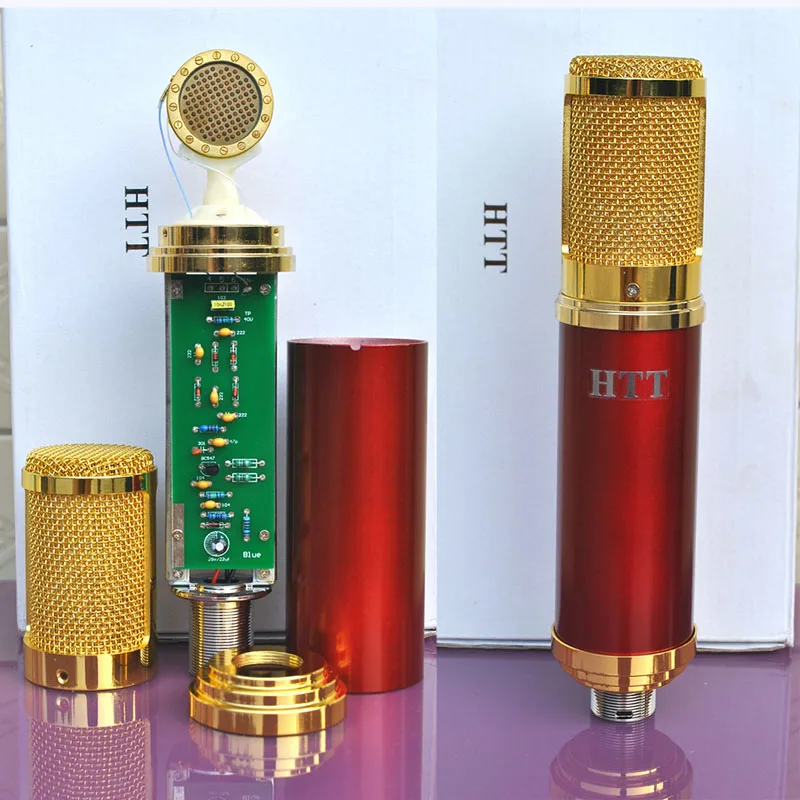 

Professional 34mm Capsules Gold USB Studio Recording Condenser Microphone, Gold, black