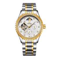 

TEVISE high quality geneva watches diamond wristwatch automatic all stainless steel watch for man