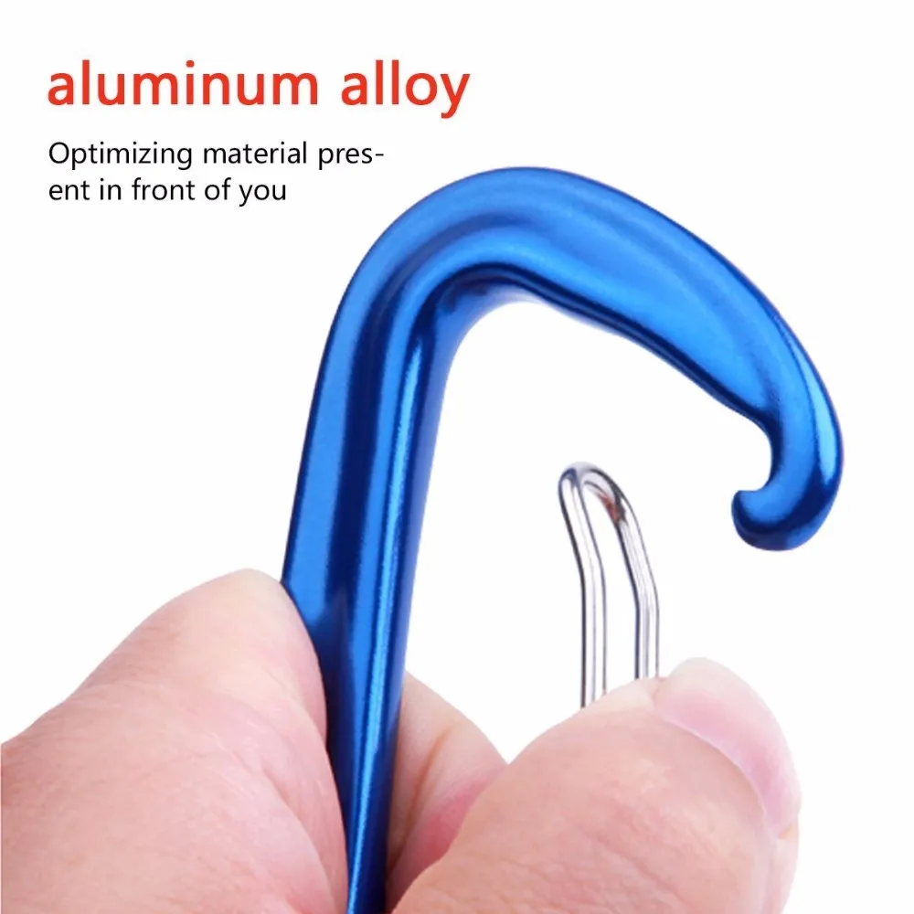 Heavy Duty Lightweight Carabiner Clips D Shape Wire Gate Snap Hook