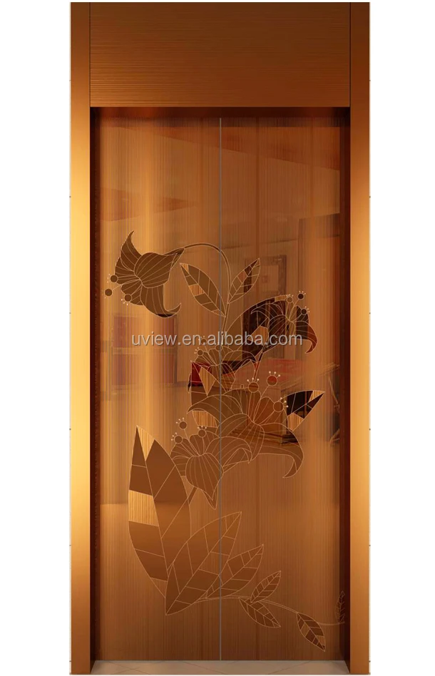 
Luxury stainless steel PVD gold titanium finish elevator door 