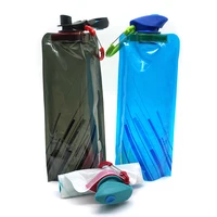 

BPA Free Durable Foldable Portable Collapsible Sport Drinking Water Bottle Bag with Carabiner for Biking and Hiking Travel