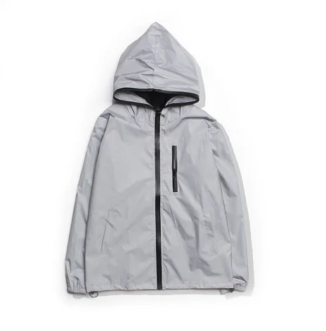 

streetwear hip hop coat light in night club men reflective jacket shining in the night young man jacket youth jacket, Blue