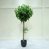 Indoor Decorative Tropical Table Potted Plants Plastic Artificial Topiary Ball Shaped Bonsai Tree