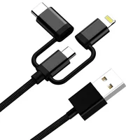 

3 in 1 charging usb cable For Android 1m 2.4A MFi certified data line
