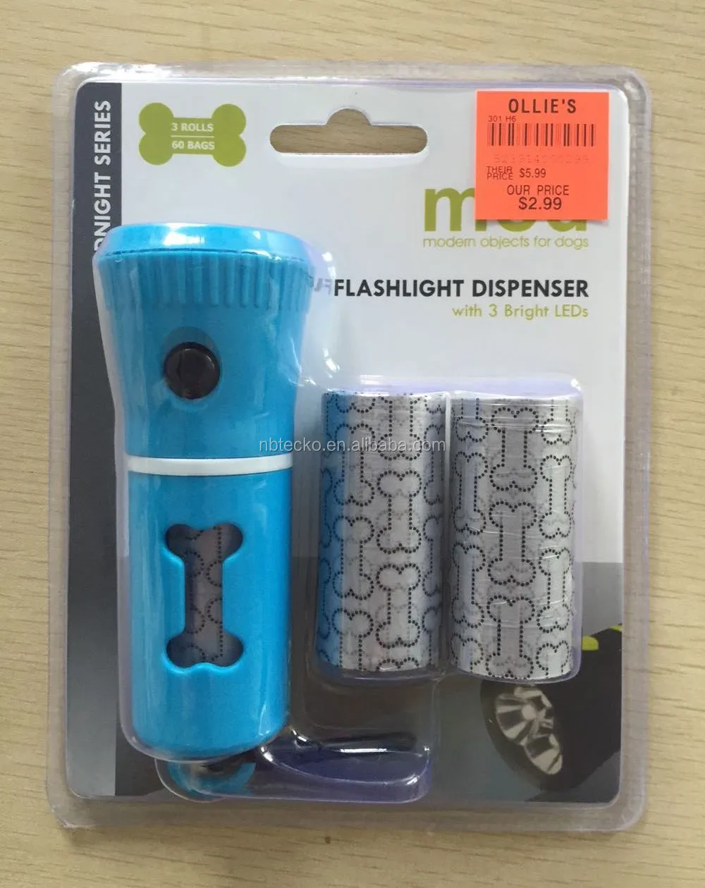 poop bag dispenser with flashlight