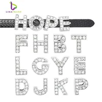 

Wholesale 1300pcs Mix Rhinestone Silver Slide Letter Charms For 8mm Bracelet, Customized Personalized Slide Charms