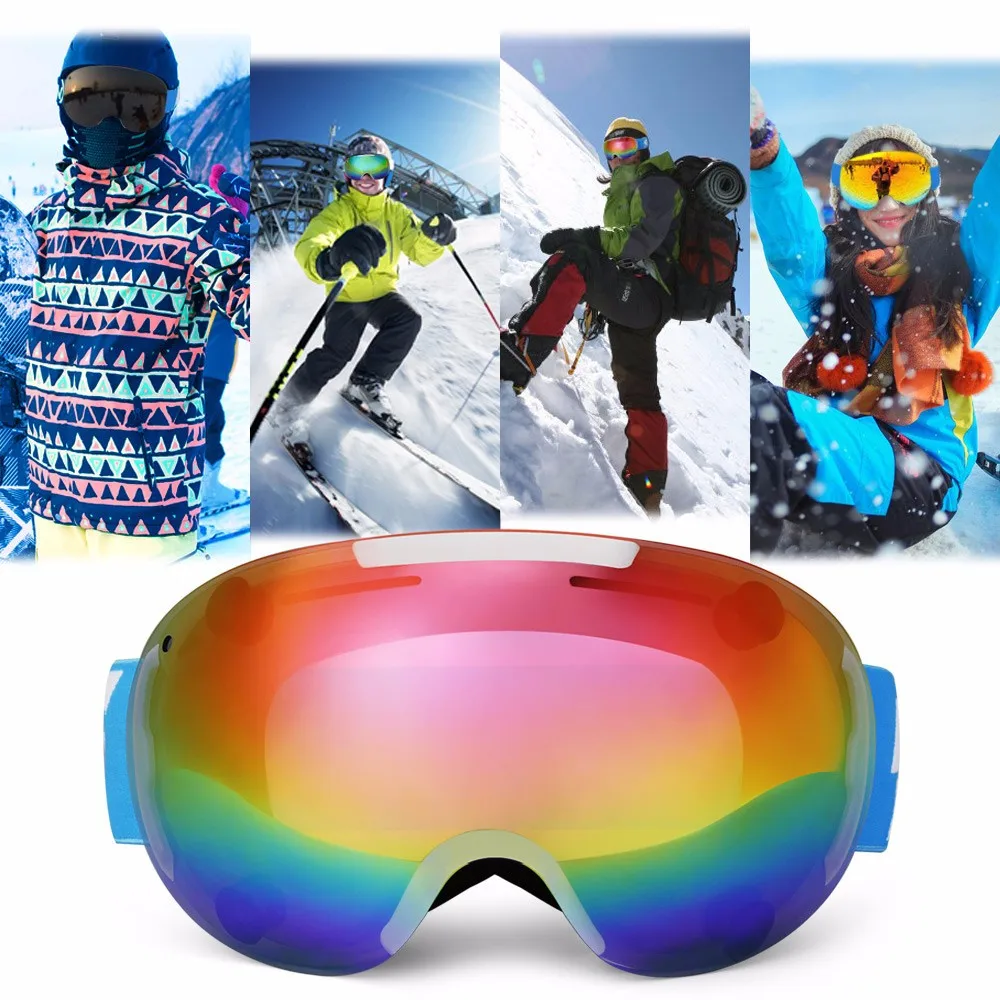 

LY Professional Spherical Ski Goggles Snowboard Glasses UV400 Lens Snow Goggles Skiing Eyewear Anti-wind 3 colors