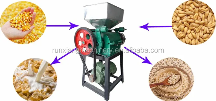 Oat beans Rice Corn Flackes Flaking Machine.jpg