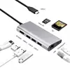 Usb c Hub Type c to RJ45 Lan SD Card Reader 3Usb 3.0 4K Adapter For Macbook pro 13inch and 15inch
