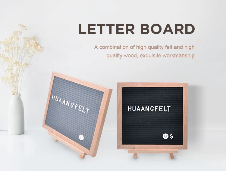 10 X 10 Changeable Letter Board including Black Felt With Solid Oak Frame Wall Mount Canvas Bag