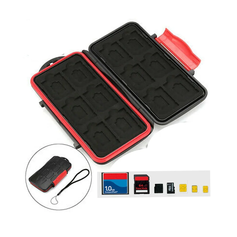 Durable Plastic Sim Card Case Memory Sd Card Holder Box For Cf Cards