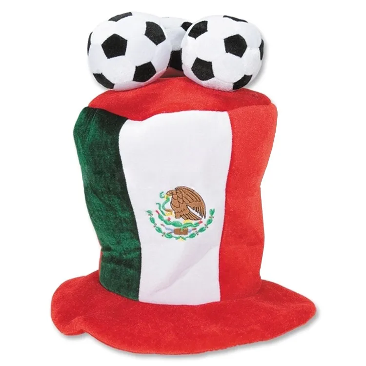 Wholesale Design Mexico Flag Color Football Fan Soccer Crazy Hats Buy