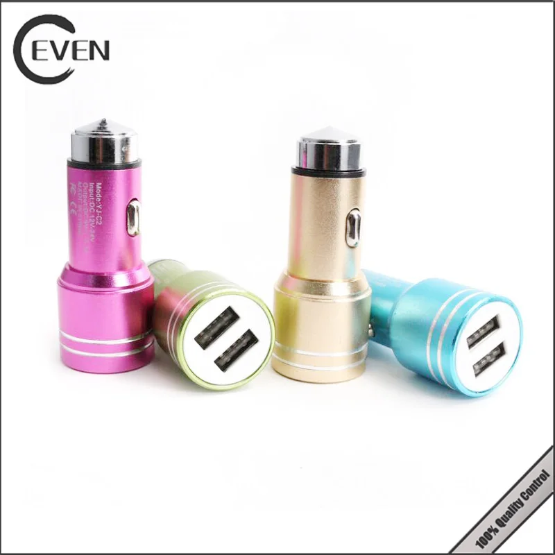 
high quality mobile phone accessories dual 2 USB ports car charger DC 12V cellphone car charger for samsung 