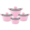 Cooklover wholesale 8 piece cast aluminum ceramic non-stick soup pot induction cookware set