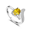 Mengmingna multi choices animal shaped rings fox ring yellow cz stone silver 925 women rings