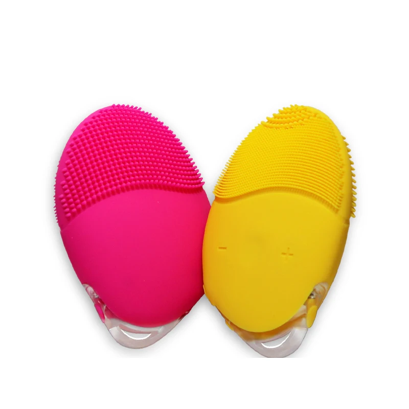 

2019 Portable Facial Cleansing Brush Exfoliators Sonic silicone Foaming Regulator Facial Cleansing Brush Silicone, Pink;rose red;sunflower yellow