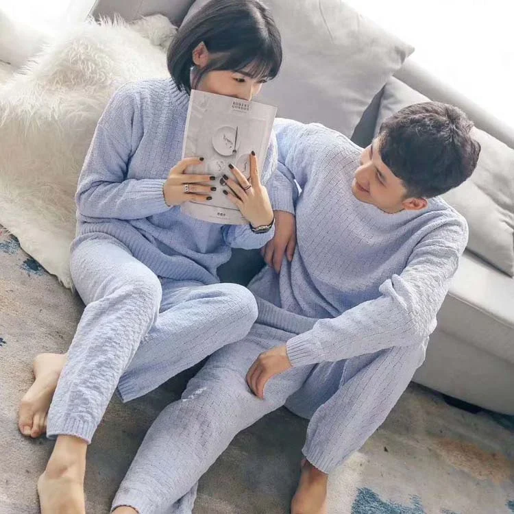 

In the spring and autumn of 2019 couples adult matching family pajamas from China wholesale