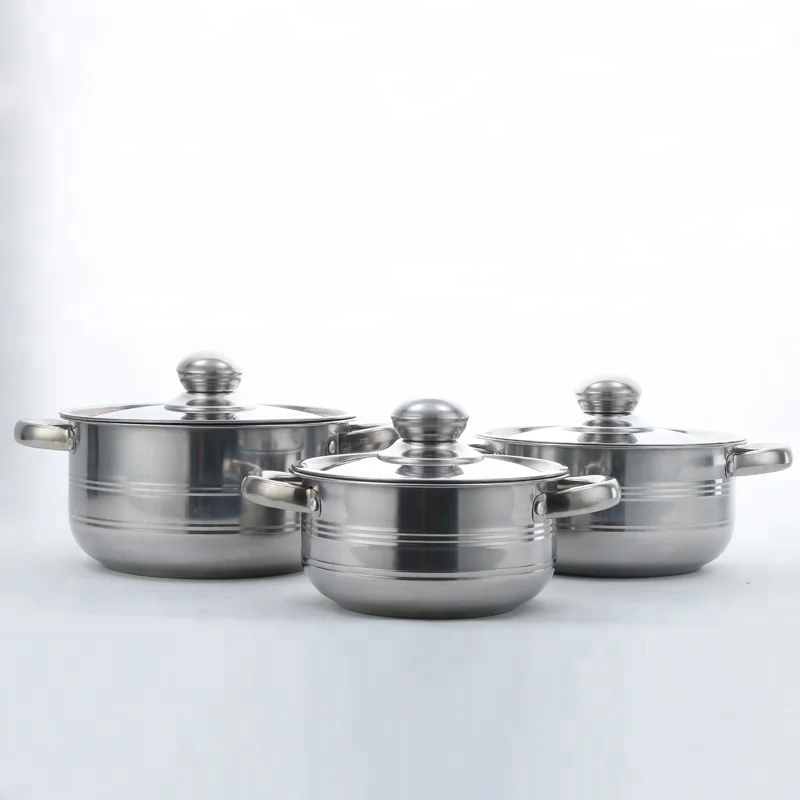 

Good Quality Home Use and Commercial 3PCS Stainless Steel Soup Pot Set