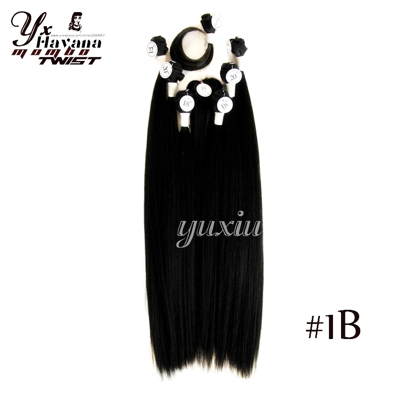 

Synthetic bulk hair 6 pieces/pack with Bang Straigt Hair extension, 1b 2# 4# can be customized