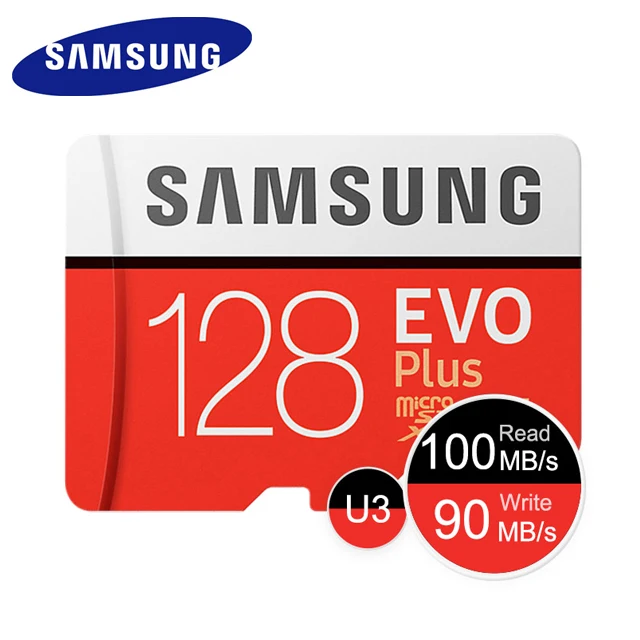 

Brand New SAMSUNG Memory Card 64GB 128GB Micro TF SD SDHC/XC Grade EVO+ C10 Trans Flash SD, Red