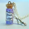 Princess Magic glass Bottle Necklace with a Slipper Charm finding Helpful Woodland Creatures Inspired necklace