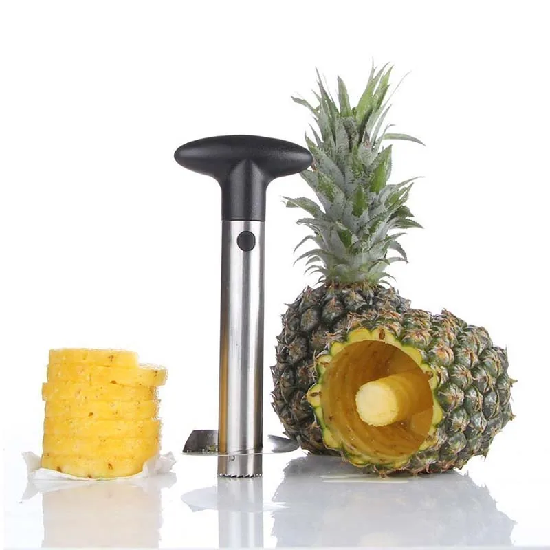 

Stainless Steel Pineapple Easy Slicer and De-corer Pineapple Corer Slicer Cutter Peeler Stainless Steel Kitchen Gadget, Black