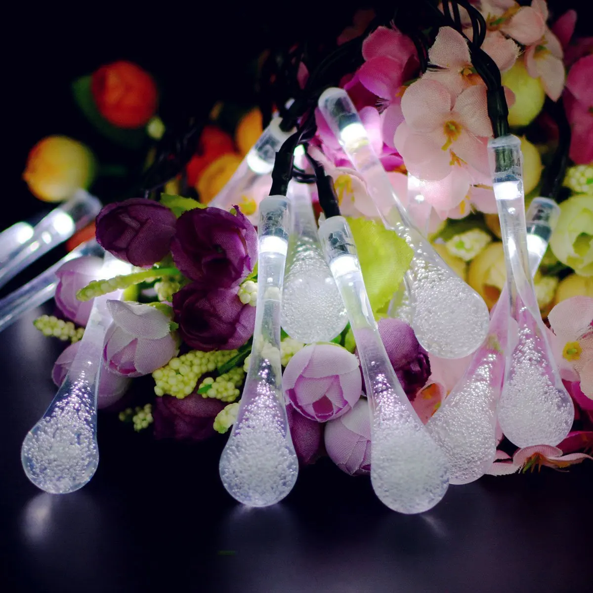 Solar Light String 20LED Ice Cone Waterproof Spring Festival Holiday Garden Decoration Light String