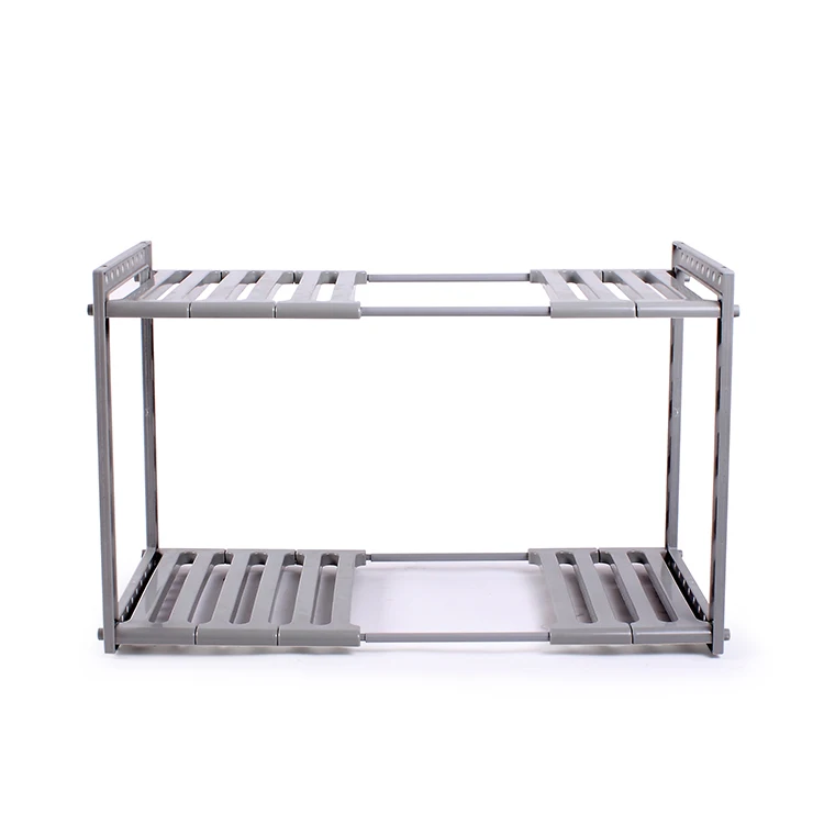 
saving space Adjustable length plastic under the sink storage shelf 