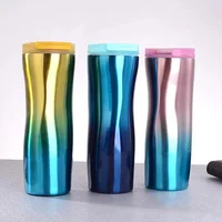 

wholesale gradient color vacuum insulated cup stainless steel beer mug coffee mug for travel