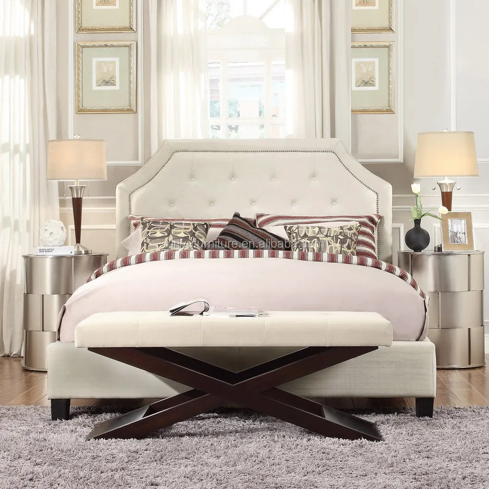 Koning twin size moderne stof bed frame zachte bedden xyn1713 ...