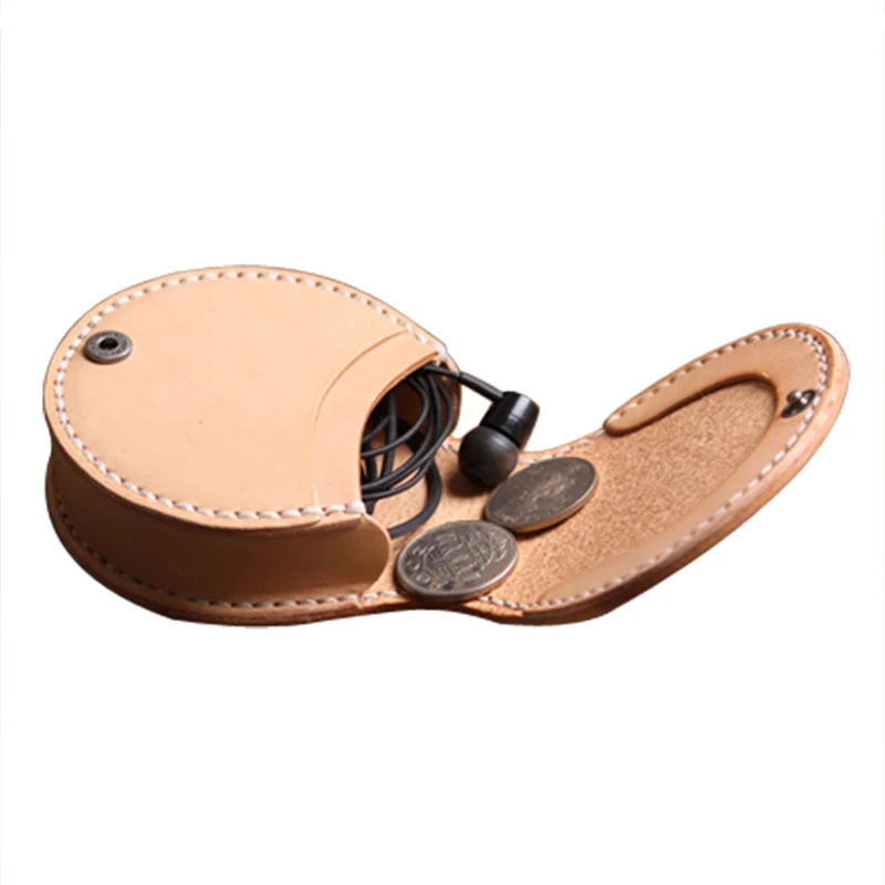 
2016 custom vegetable tanned leather artwork coin purse 