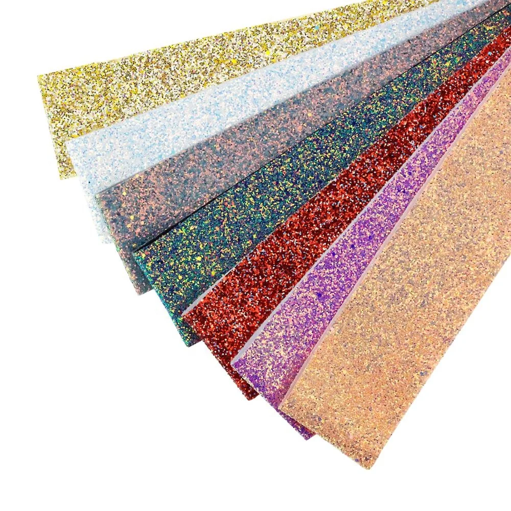 

New Product 3 Inch Wide Glitter Vinyl Fabric Hair Bow Ribbon Wholesale