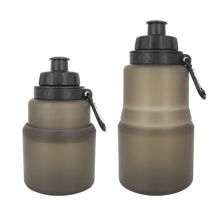 
Wholesale Collapsible Silicone Water Bottle Portable Sport Silicone Water Bottle 480ml 