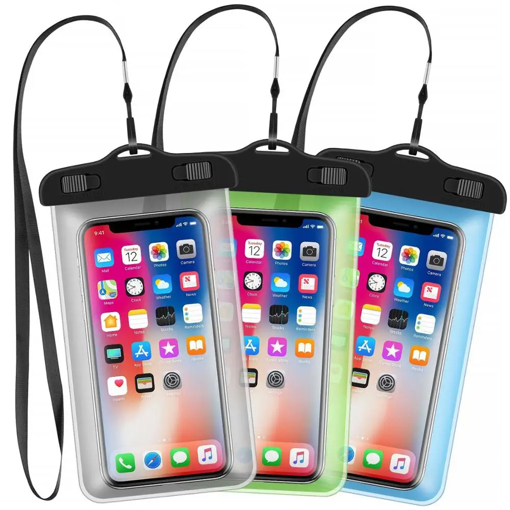 

Hot selling Water proof cell phone bag PVC waterproof phone case for iphone X Xs Xr mobile phone bags cases, Black;blue;green;orange;pink;purple;red;yellow