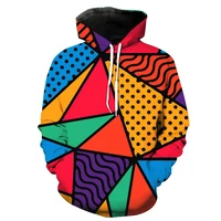 

Drop Shipping OEM Custom 3D Printing all over printed pullover fashion color block hoodie , mens oversized hoodie