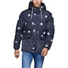 Plus size mens star printing zipper up down jacket