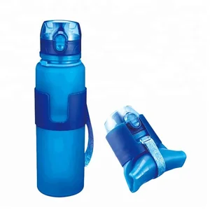 Image of Hot Selling 2019 Amazon Top 500ml Silicone Collapsible Water Bottle with Custom Logo