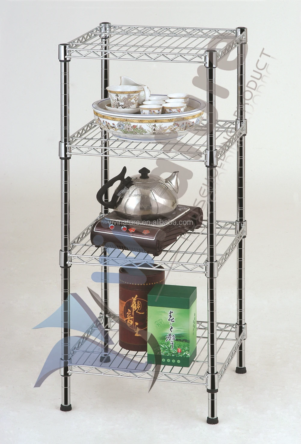 Filo metallico cremagliera cucina con 4 ruote, cucina rack di ... Carrello cucina