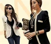 Korean Style Fashion Slim Fitting Black White Women One Button Suit Coat