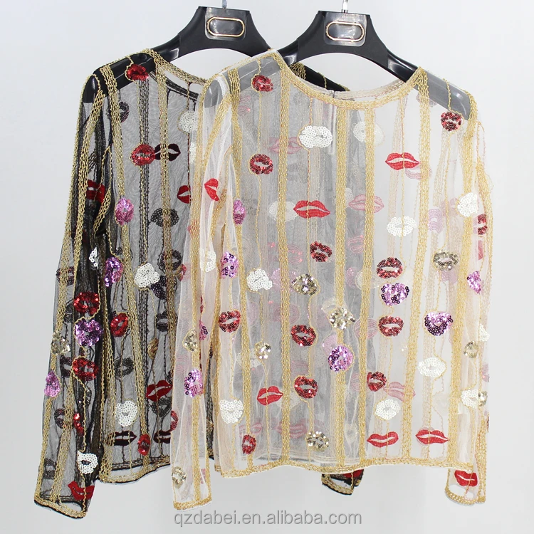 

new beaded sequin girls top clothing