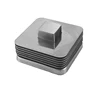 6-Piece Quality Stainless Steel Coaster Set with Holder - Square Disk