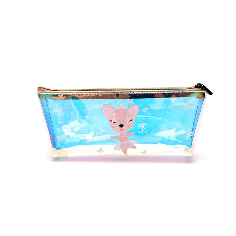 
Hot Shiny Laser Pencil Pouch Cosmetic Bag Pen Pencil Case Stationery Pouch Bag Case Pink for Girls Women 