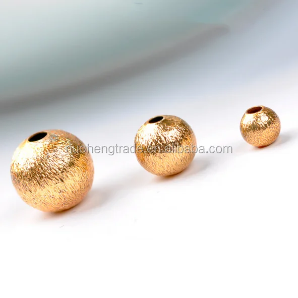 

Jewelry Findings Wholesale China 24k gold Brushed Plated Brass Beads Manufacturers Jewelry DIY 4MM/6MM/8MM, Multiple colors for your choice