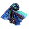 Top quality customized blue border sunflower printed scarves 100% cashmere scarf