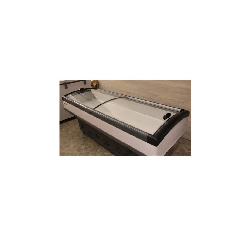 
Supermarket island deep freezer glass door 