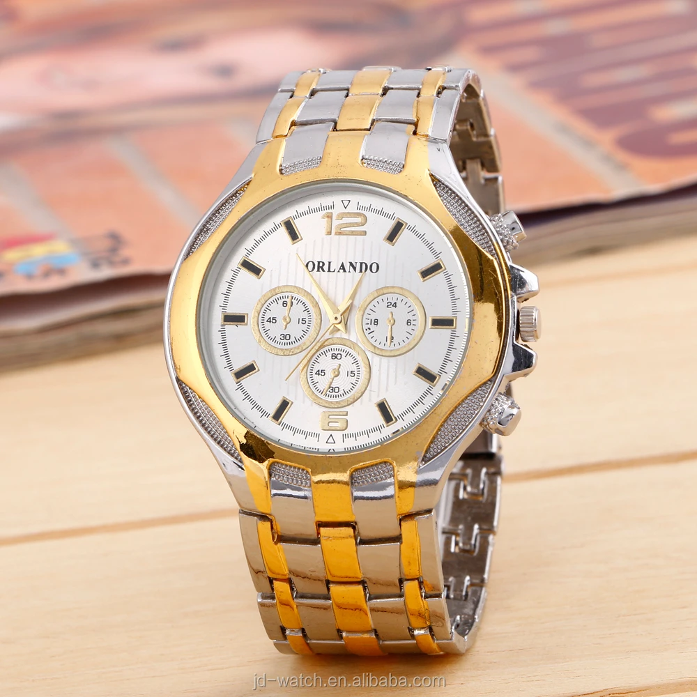 

Top Brand Luxury Orlando Three Eyes Stainless Steel Strap Quartz Watches